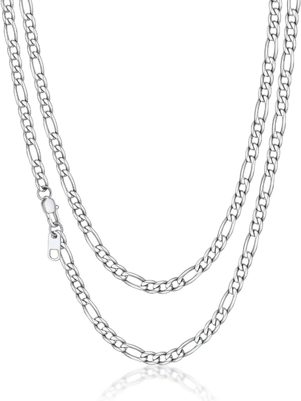 Stainless Steel Figaro Chain Necklace for Men & Women, 4mm/6mm/9mm, Hip Hop
